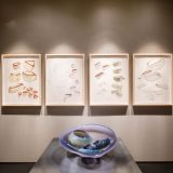 Dale Chihuly's early works on display in the Library gallery.